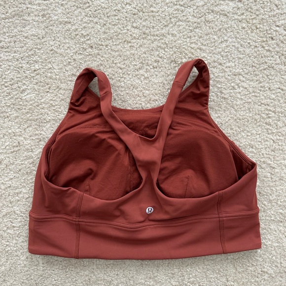 GUC lululemon longline sports bra crop top brown size 14 - Picture 2 of 2